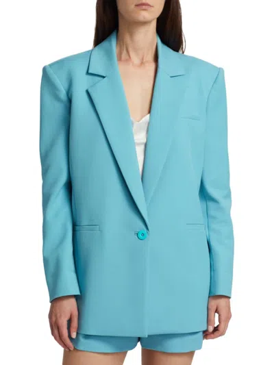 Alice And Olivia Women's Shan Strong Shoulder Blazer In Oxford Blue