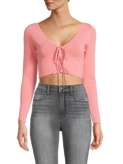 Alice And Olivia Women's Sharee Tie Crop Top In Rose