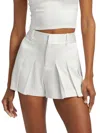 Alice And Olivia Simon Pleated Shorts In White