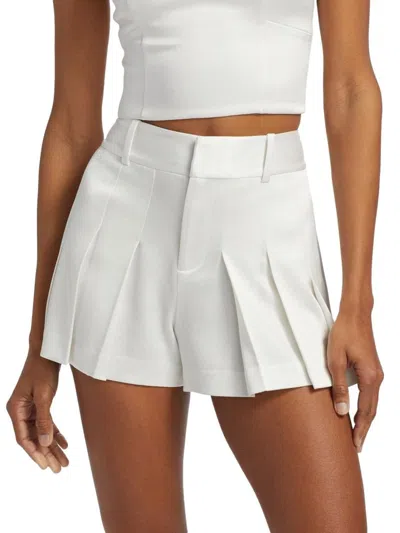 Alice And Olivia Women's Simon Pleated Shorts In White