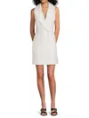 Alice And Olivia Meritt Linen-blend Mini Dress In White