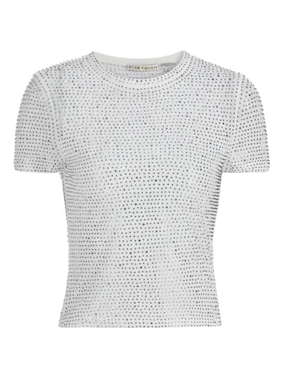 Alice And Olivia Women's Tess Crystal-embellished T-shirt In Gray