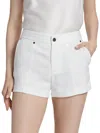 Alice And Olivia Women's Tommie Satin-back Crêpe Shorts In White