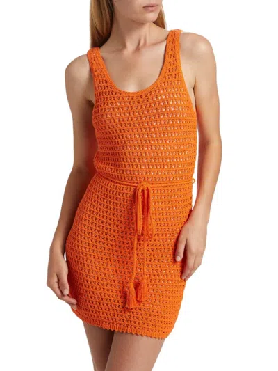 Alice And Olivia Women's Tomoko Tie-waist Minidress In Orange