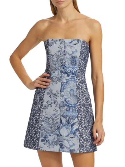 Alice And Olivia Women's Violet Strapless Minidress In Blue