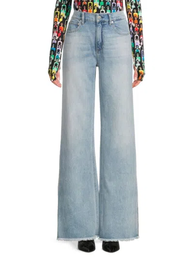 Alice And Olivia Women's Weezy High-rise Wide-leg Jeans In Blue