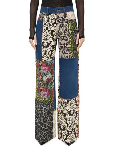 Alice And Olivia Women's Weezy Mixed-media Straight-leg Jeans