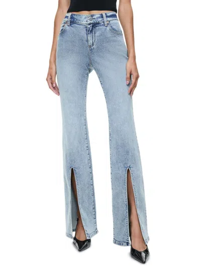 Alice And Olivia Women's Winslow Mid-rise Slim-fit Slit Jeans