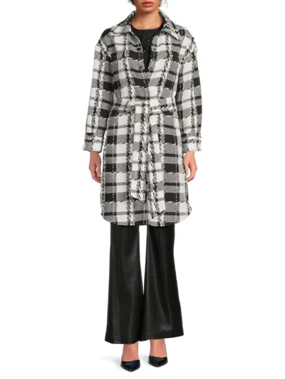 Alice And Olivia Women's Zazie Plaid Tie-waist Shacket In Multi