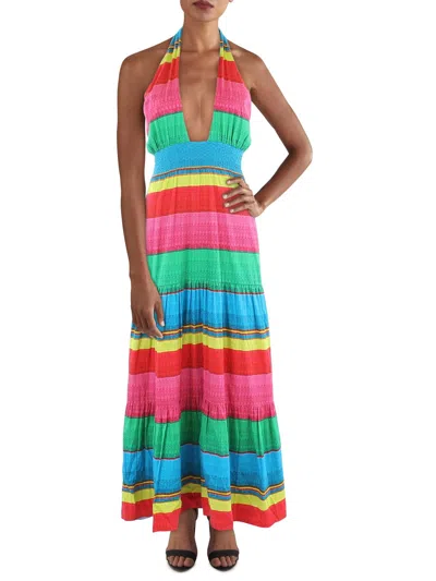Alice And Olivia Womens Cotton Crossover Maxi Dress In Multicolor