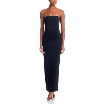 Pre-owned Alice And Olivia Womens Doreen Satin Strapless Formal Maxi Dress Bhfo 4074 In Black