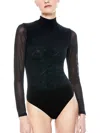 Alice And Olivia Clarinda Turtleneck Bodysuit In Black