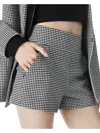 ALICE AND OLIVIA WOMENS MINI HOUNDSTOOTH CASUAL SHORTS