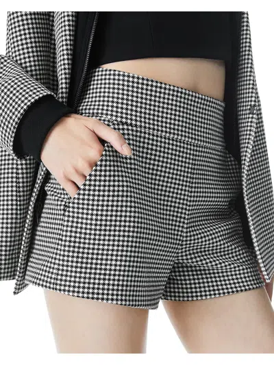 Alice And Olivia Womens Mini Houndstooth Casual Shorts In Multi