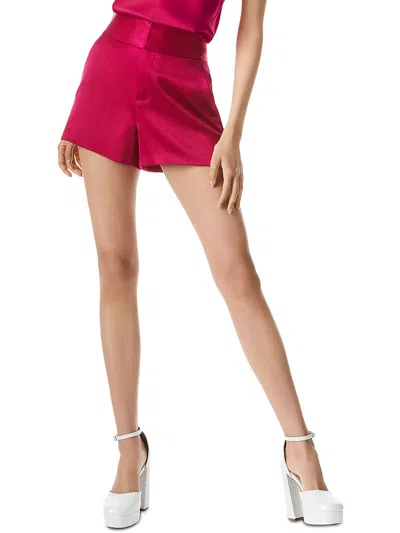 Alice And Olivia Womens Mini Solid High-waist Shorts In Red