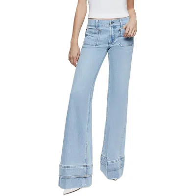 Alice And Olivia Womens Pocket Denim Wide Leg Jeans In Multi