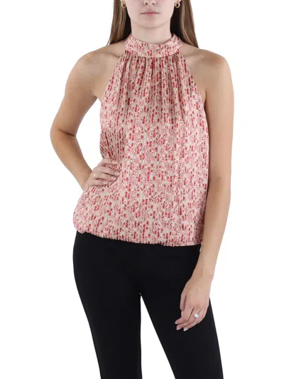 Alice And Olivia Womens Printed Banded Bottom Halter Top In Beige