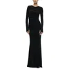 Alice And Olivia Katherina Ruched Long Sleeve Gown In Black