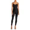Alice And Olivia Womens Shimmer Ankle Catsuit In Black