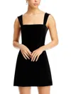 Alice And Olivia Taylum Sleeveless Velvet Mini Dress In Black