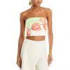 Alice And Olivia Womens Smocked Back Flora Printed Cropped In Multi
