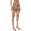Alice And Olivia Conry Linen Pleated Cuff Short In Multi