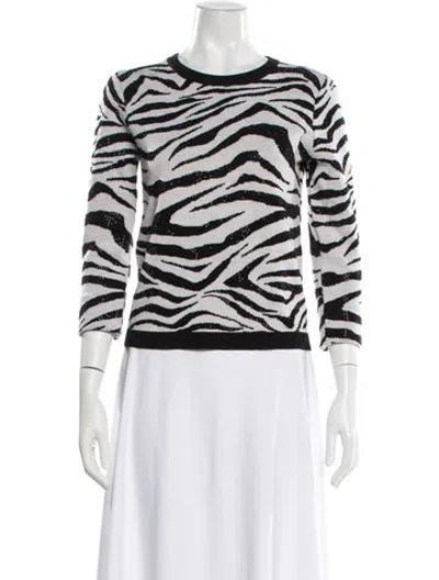 Pre-owned Alice And Olivia Wool Animal Print Sweater In Black