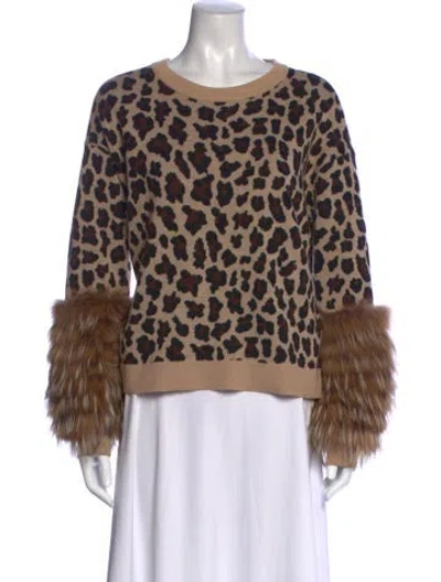 Pre-owned Alice And Olivia Wool Animal Print Sweater In Multi