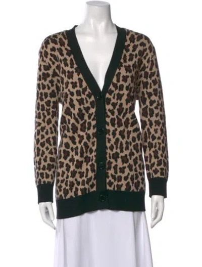 Pre-owned Alice And Olivia Wool Animal Print Sweater In Neutral