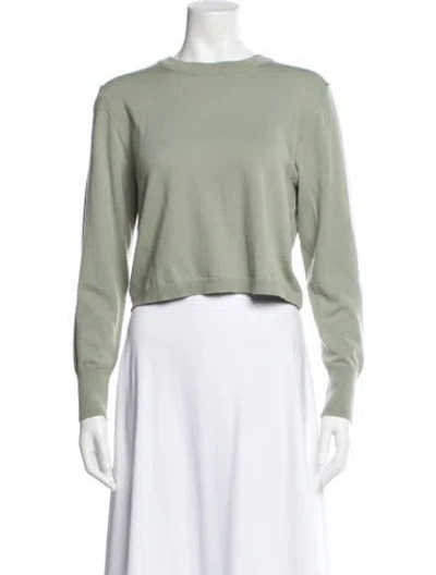 Pre-owned Alice And Olivia Wool Bateau Neckline Crop Top In Silver