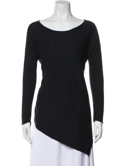 Pre-owned Alice And Olivia Wool Bateau Neckline Sweater In Black