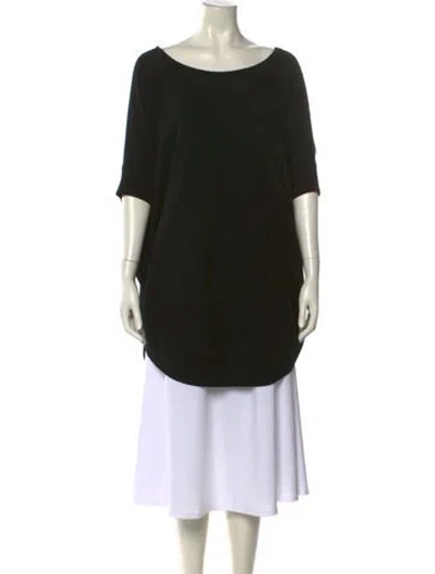 Pre-owned Alice And Olivia Wool Bateau Neckline Sweater In Black
