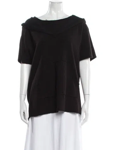 Pre-owned Alice And Olivia Wool Bateau Neckline Sweater In Black