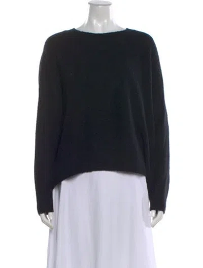 Pre-owned Alice And Olivia Wool Bateau Neckline Sweater In Black