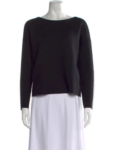 Pre-owned Alice And Olivia Wool Bateau Neckline Sweater In Black