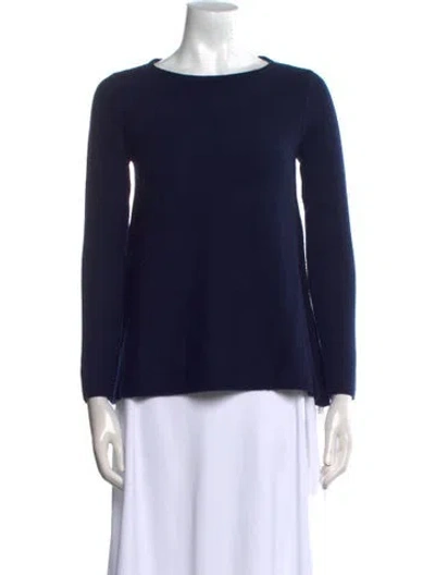 Pre-owned Alice And Olivia Wool Bateau Neckline Sweater In Blue