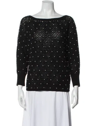 Pre-owned Alice And Olivia Wool Bateau Neckline Sweater In Gray