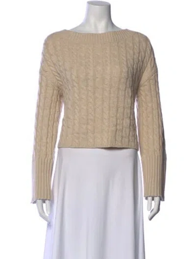 Pre-owned Alice And Olivia Wool Bateau Neckline Sweater In Neutral