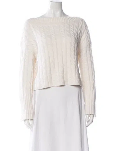 Pre-owned Alice And Olivia Wool Bateau Neckline Sweater In Neutral