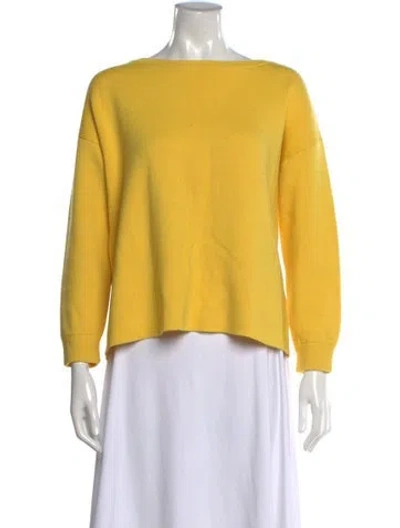 Pre-owned Alice And Olivia Wool Bateau Neckline Sweater In Yellow