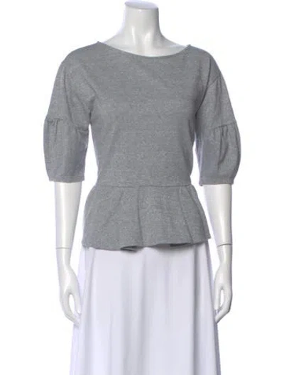 Pre-owned Alice And Olivia Wool Bateau Neckline Top In Gray