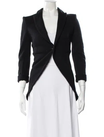 Pre-owned Alice And Olivia Wool Blazer In Black