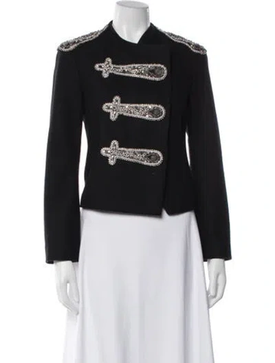 Pre-owned Alice And Olivia Wool Blazer In Black