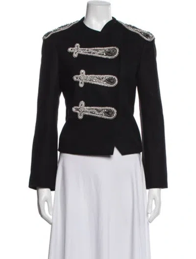 Pre-owned Alice And Olivia Wool Blazer In Black