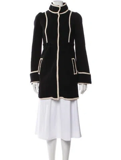 Pre-owned Alice And Olivia Wool Coat In Black