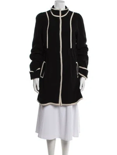 Pre-owned Alice And Olivia Wool Coat In Black