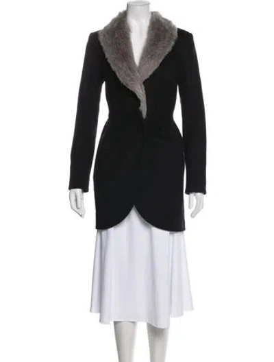 Pre-owned Alice And Olivia Wool Coat In Blue