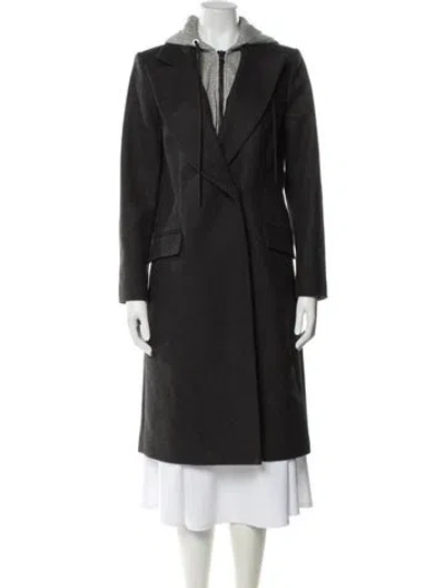 Pre-owned Alice And Olivia Wool Coat In Gray