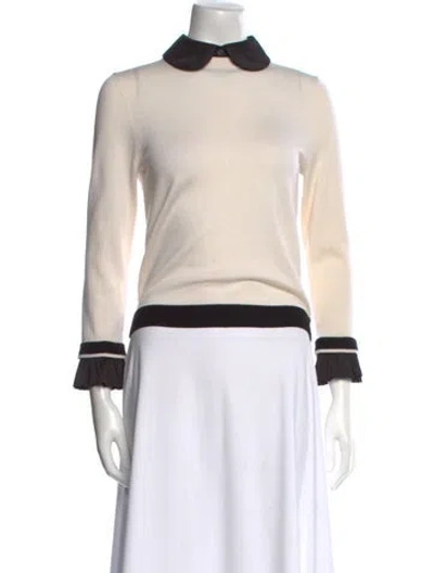 Pre-owned Alice And Olivia Wool Colorblock Pattern Sweater