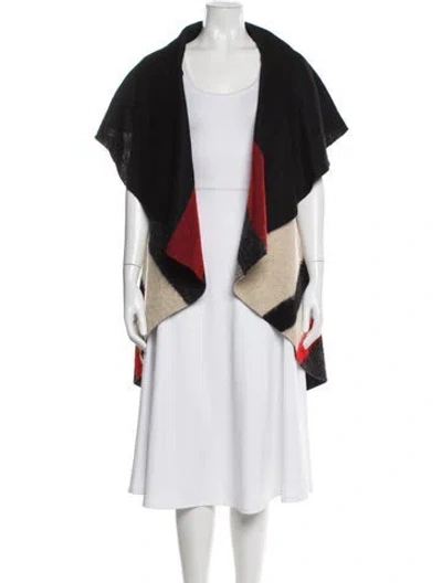 Pre-owned Alice And Olivia Wool Colorblock Pattern Sweater In Black